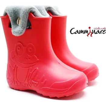 Chlapecké holínky CAMMINARE G001 ZATEPLENÉ SNĚHULE/GUMÁKY červené Velikost: 32-33