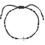 EVOLUTION GROUP CZ Černý náramek proti uhranutí stříbrný křížek - 13023.3