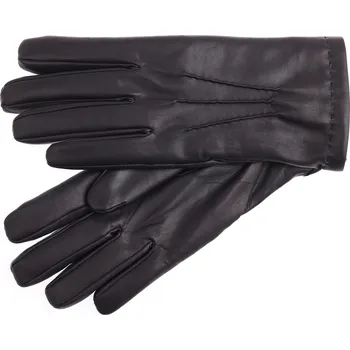 Rukavice Černé kožené rukavice Špongr BARON zateplené králičí kožešinou Velikost: 8"