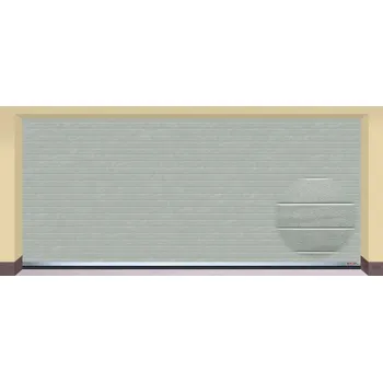 Garážová vrata AMPEL s.r.o. Sekční garážová vrata STŘÍBRNÁ RAL 9006 L 505×235 cm s elektrickým pohonem - Montáž svépomocí