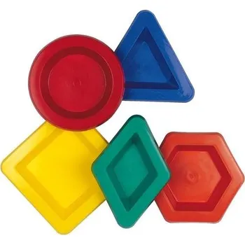 Hračka na písek ROLF Education Bábovky na písek z odolného plastu - geometrické tvary