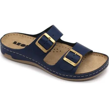 Dámská zdravotní obuv Leon 955 Dámská kožená zdravotní obuv s přezkami - Modrá Velikost: 36