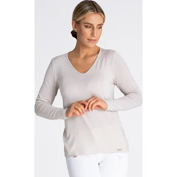 Dámské tričko Světle béžové tričko s dlouhým rukávem M980 beige Velikost: M