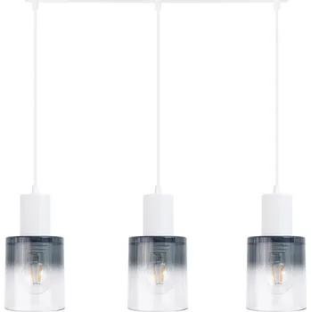 Light for home - Závěsné svítidlo bílé s třemi skleněnýmii stínidly 60603 "ROBERTO", 3x60W, E27, Bílá