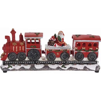 Vánoční dekorace Euro Habitat Vánoční vlak s LED dekorací 36 cm červená