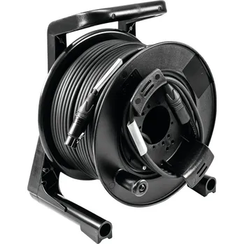 Audio kabel PSSO DMX kabel 50m na navíjecím bubnu, XLR Neutrik, 2x 0,22, černý