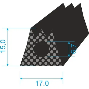 Těsnění do okna a dveří 061135 Profilové těsnění Černá 42x85x40 mm