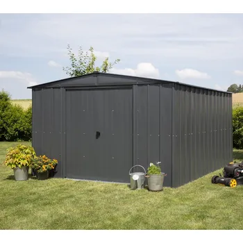 Zahradní domek Plechový zahradní domek Spacemaker 10x12 - Šedá (Rozměr: 370x313x198 cm)