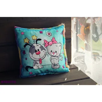 Dekorativní polštářek Polštář - pejsek s kočičkou