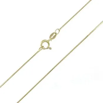 Řetízek Stříbrný pozlacený řetízek box chain délka řetízku 38cm