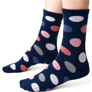 Dámské ponožky Steven ponožky dámské froté 123 puntík - tm. modrá, 35-37