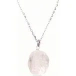 Drahokamia Stříbrný náhrdelník s přírodním křišťálem 156/STR Zvolte barvu řetízku s přívěskem:: Stříbrný - Ryzost 925/1000