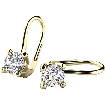 Náušnice Dámské náušnice žluté zlato 585/1000 zirkon 10827-450-ZL-ZIR