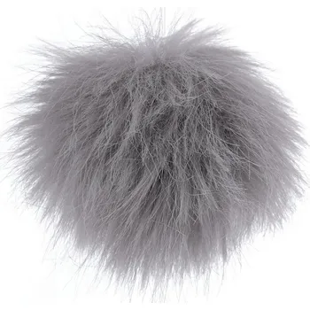 Kožešinová bambule s poutkem Ø8 cm, barva 8 šedá světlá