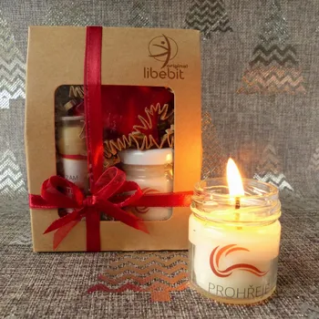 Svíčka libebit Malá sváteční sada s balzámem a svíčkou PROHŘEJE