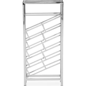 Stojan na víno Kovový regál na víno v leskle stříbrné barvě na 24 lahví Barolo – Premier Housewares ID_1587032