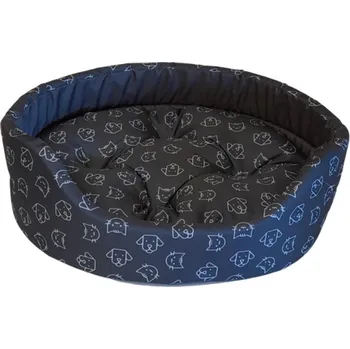 Pelíšek pro psa Pelech ovál Modern pes+kočka tm. šedý 100x87x22cm