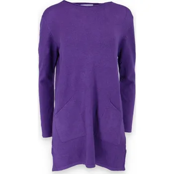 Dámské oblečení Svetřík prodloužený úpletový M1760 Itálie barva: fialová, velikost: L/XL