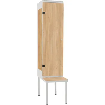 Šatní skříň TRITON šatní skříň 1-dveřová s lavicí, kov-lamino T1970, šedá - dub Nagano + doprava zdarma