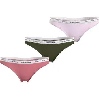 Dámské spodní prádlo TOMMY HILFIGER DÁMSKÁ TANGLA THONG (EXT SIZES) 3P PINK/GREEN UW0UW04894 0R6 Velikost: XS