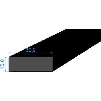 Těsnění do okna a dveří 0596130 Pryžový profil 10x30mm, EPDM 70°Sh obdélníkový