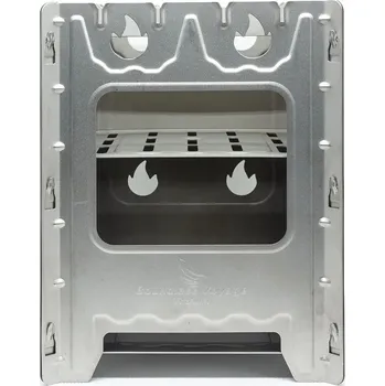 Outdoor vaření Titanový skládací dřívkáč s roštem a popelníkem