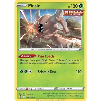 Karetní hra Pinsir 001/203 - Evolving Skies Typ karty: Reverse Holo