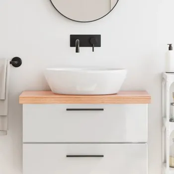 Deska pod umyvadlo vidaXL Koupelnová deska 80x30x(2-6) cm ošetřený masiv [3156019] Barva: světle hnědá