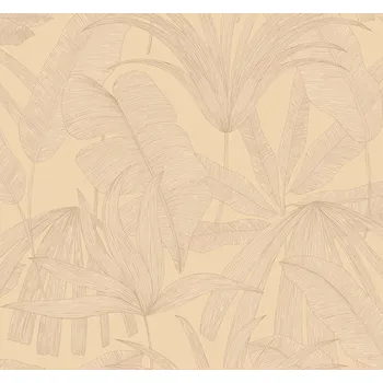 Tapeta Eijffinger Okrovo-zlatá vliesová tapeta s listy, 333512, Festival, Eijffinger, velikost 10 x 0,686 m