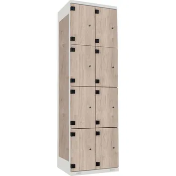 Šatní skříň TRITON šatní skříň s 8 boxy kov-lamino T1970, šedá - ořech Light Rockrord + doprava zdarma