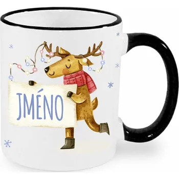 Vánoční hrnek - Sob se jménem na přání pánský Barva: Černá