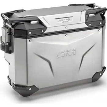 Zavazadlo na motocykl OBKES33AR stříbrný pravý kufr GIVI Trekker Outback EVO hliníkový (Monokey boční), objem 33 ltr.