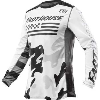 Moto dres Fasthouse Grindhouse Riot Jersey White Black Velikost: XL