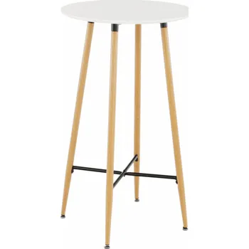 Barová židle Tempo Kondela Barový stůl, bílá/dub, průměr 60 cm, IMAM