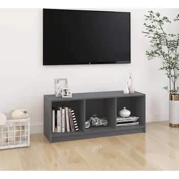 Televizní stolek vidaXL TV stolek 104 x 33 x 41 cm masivní borové dřevo [809960] Barva: Šedá