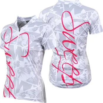 Cyklistické oblečení Cyklistický dres CLASIC CYKLO D050 - bílá / šedá / růžová