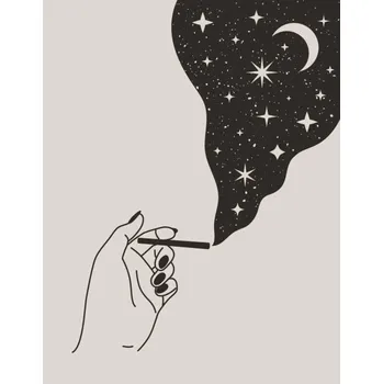 Plakát Plakát, Obraz - Mystical Female Hand holding cigarette with, ANASTASIIA DMITRIEVA