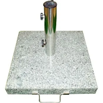 Stínicí technika Těžký žulový stojan pod slunečník čtvercový 50 kg s kolečky, šedý