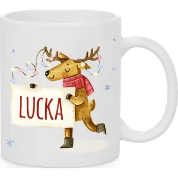 Vánoční hrnek - Sob se jménem Lucka Barva: Bílá