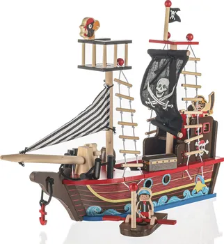 Dřevěná hračka ZOPA Dřevěná pirátská loď 2023