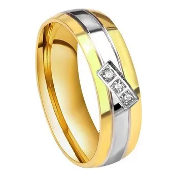 Prsten Šperky4U Dámský ocelový prsten se zirkony, šíře 6 mm, vel. 60 - velikost 60 - OPR0040-Zr-60