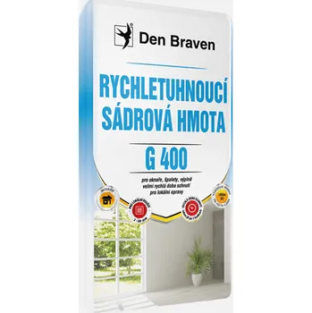 Omítka Den Braven Rychletuhnoucí sádrová hmota G400, bílá Varianta: Rychletuhnoucí sádrová hmota G400, pytel 20 kg, bílá, obal: pytel, hmotnost: 20 kg