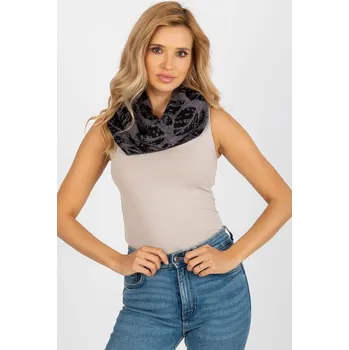 Šála Hřejivý dámský komín se vzorem pantera model 0345 černý+šedý