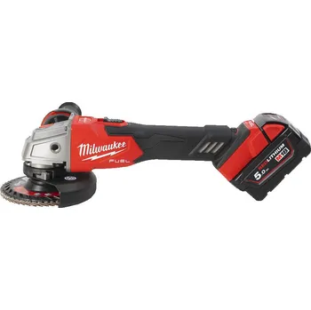 úhlová bruska MILWAUKEE Aku úhlová bruska s regulací otáček 125mm M18 FSAGV125XB-502X, 2x5.0Ah