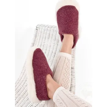 Dámské pantofle Bačkory z ovčí vlny vínové, Barevné varianty Vínová, Velikosti 39-40 200-100-00065