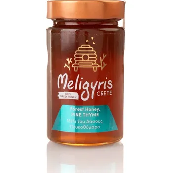 Řecký med lesní "Tymián+Pinie", smíšený 450 g, MELIGYRIS