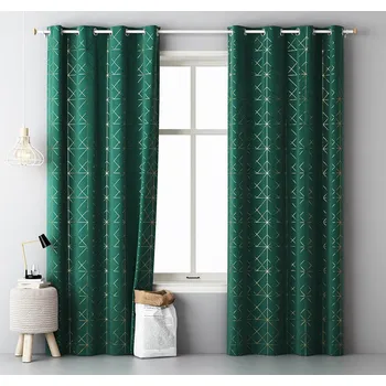 Závěs Hotový závěs GLAMMY - Tmavě zelený Způsob zavěšení: Řasící páska