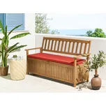 Venkovní podložka podsedák červený polyester Voděodolný polštář na lavičku 45 x 108 cm Zahrada Beliani