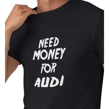 Pánské tričko Pánské triko černé - Need money for audi L