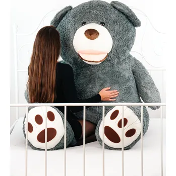 plyšák The Bears® Velký plyšový medvěd 200 cm USA - ŠEDÝ